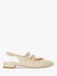 Dune Haily Leather Slingback Mary Janes, Ecru