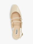 Dune Haily Leather Slingback Mary Janes, Ecru