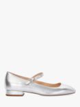 Dune Habbs Metallic Leather Mary Janes, Silver