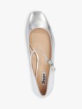 Dune Habbs Metallic Leather Mary Janes, Silver