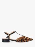 Dune Harler Leather Leopard Pointed Ballerina Pumps, Black/Multi