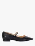 Dune Hastie Leather Pointed Ballerina Pumps