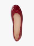 Dune Highest Leather Bow Detail Ballerina Pumps, Dark Red