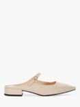 Dune Hints Leather Backless Mules, Ecru