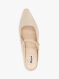 Dune Hints Leather Backless Mules, Ecru