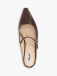 Dune Hints Croc Effect Leather Backless Mules, Brown