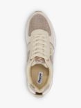 Dune Ego Leather Mix Lace Up Trainers, Beige