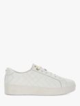 Dune Egent Quilted Leather Flatform Trainers, White