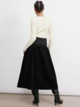 Albaray Corduroy Jersey Skirt, Black