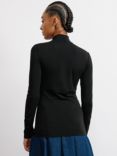 Albaray Jersey Turtle Neck Top, Black