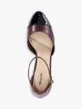 Dune Careless Leather Heeled Courts, Burgundy