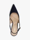 Dune Celinna Denim Heeled Slingback Pointed Courts, Navy