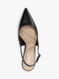 Dune Celinna Leather Heeled Slingback Pointed Courts, Black