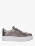 Dune Eastern Metallic Leather Chunky Trainers, Pewter