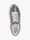 Dune Eastern Metallic Leather Chunky Trainers, Pewter