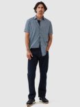 Rodd & Gunn Yates Printed Cotton Regular Fit Short Sleeves Shirt, Indigo