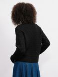 Albaray Pointelle Wool Blend Cardigan, Black