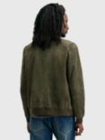 AllSaints Kairo Suede Bomber Jacket, Mid Green