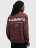 AllSaints Underground Crew Sweatshirt, Red Mid