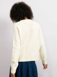 Albaray Pointelle Wool Blend Cardigan, Black, Cream