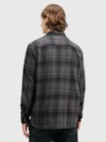 AllSaints Sonik Check Long Sleeve Shirt, Grey Mid