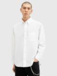 AllSaints Sutta Organic Cotton Long Sleeve Shirt, White