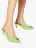 Kurt Geiger London Belgravia Leather Pointed Heeled Courts, Lime