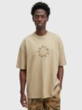 AllSaints Tierra Organic Cotton Crew Neck T-Shirt, Boston Taupe