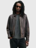 AllSaints Alkan Leather Jacket, Black Nearly Black