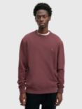 AllSaints Raven Organic Cotton Crew Sweatshirt, Mid Red