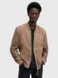 AllSaints Kemble Suede Bomber Jacket, Brown