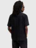 AllSaints Harden Embroidered Short Sleeve Shirt, Black