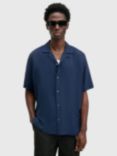 AllSaints Venice Short Sleeve Shirt, Night Sky Blue