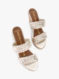 KG Kurt Geiger Dane Woven Leather Wedged Sandals, Gold