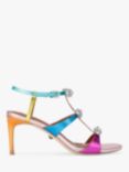 Kurt Geiger London Pierra Leather Crystal Mini Bow Heeled Sandals, Multi