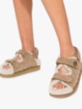 Kurt Geiger London Orson Quilted Suede Teddy Sandals, Beige