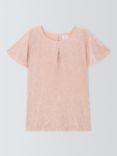 John Lewis Kids' Crinkle Shimmer Angel Top, Rose Gold