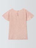 John Lewis Kids' Crinkle Shimmer Angel Top, Rose Gold