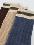 John Lewis Top Stripe Boot Socks, Pack of 3, Multi