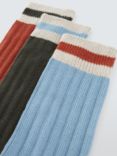 John Lewis Top Stripe Boot Socks, Pack of 3, Multi