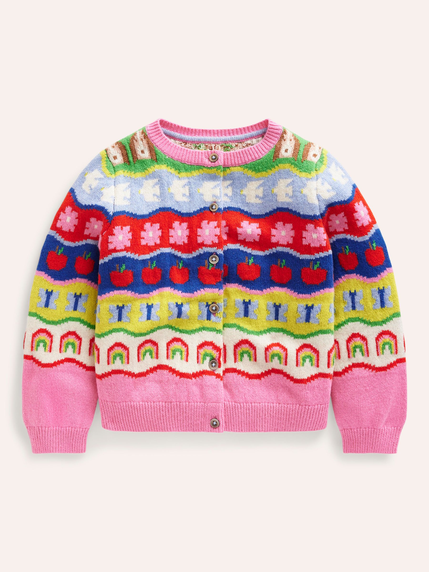 Mini Boden Kids' Edie Fair Isle Cardigan