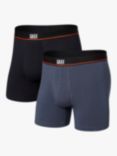 SAXX Stretch Logo Band Trunks, Pack of 2, Navy/Black