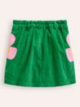 Mini Boden Kids' Cotton Floral  A-Line Skirt, Green