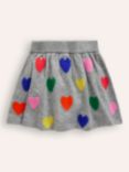 Mini Boden Kids' Heart Twirly Skirt, Grey/Multi