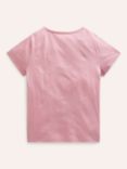 Mini Boden Kids' Cotton Sunflower T-Shirt, Pink Sunflower