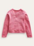 Mini Boden Kids' Applique Cotton Pointelle Cardigan, Formica Pink