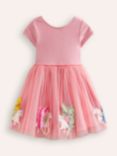 Mini Boden Kids' Tulle Applique Twirly Dress, Almond Pink