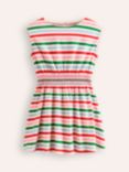 Mini Boden Kids" Cotton Stripe Short Sleeve Dress, Multi