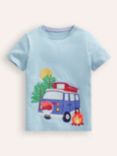 Mini Boden Kids' Cotton Campervan T-Shirt, Blue Campervan