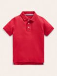 Mini Boden Kids' Cotton Polo Shirt, Rockabilly Red, Rockabilly Red